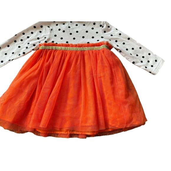 Bonnie Baby Girls 3-6M Orange Black White Halloween Themed Long Sleeve Dress - Picture 12 of 15